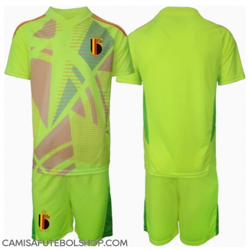 Camisa de time de futebol Bélgica Goleiro Replicas 2º Equipamento Infantil Europeu 2024 Manga Curta (+ Calças curtas)
